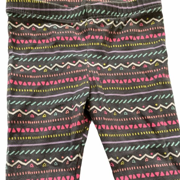 Circo Baby Girls 12M Aztec Print Leggings Gray Pink Cotton Blend Elastic Waist - Picture 2 of 4